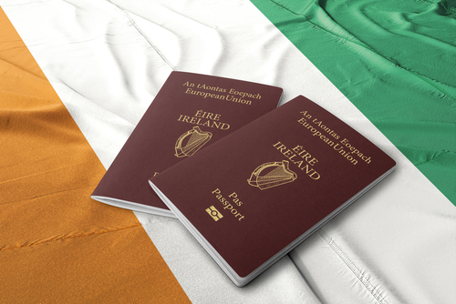 Irish,Passport,On,The,Flag,Of,Ireland,,Citizenship,By,Investment